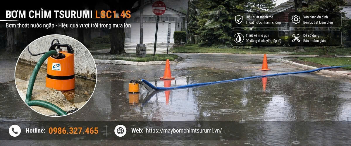 Máy bơm hút kịch sàn Tsurumi LSC1.4S chính hãng